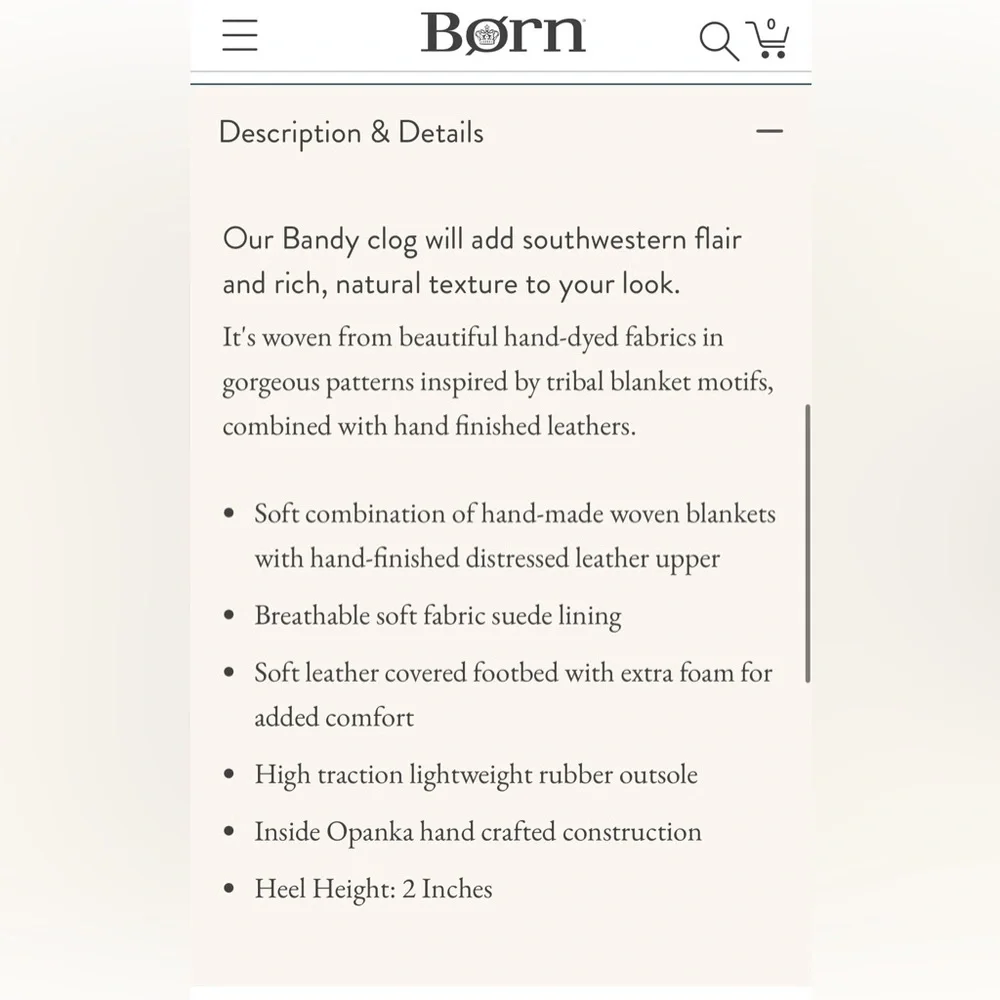 Born Bandy Blankets Clog - Rust Blanket Combo - Picture 7 of 12